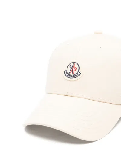 Moncler Structured Cotton Baseball Cap With Adjustable Fit In White