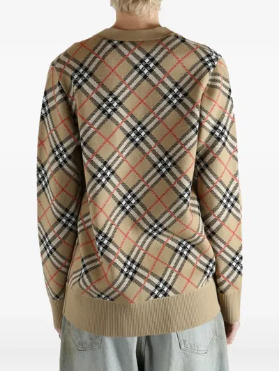 Burberry Check-pattern Cardigan In Neutral