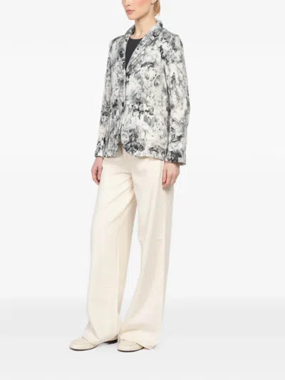 印花纽扣开合西装夹克