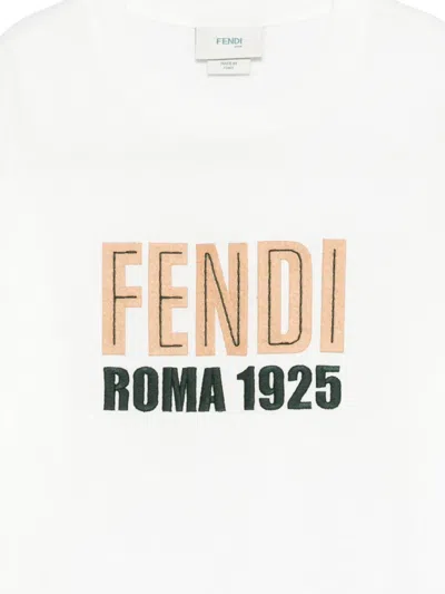 Fendi White T-shirt In Brown