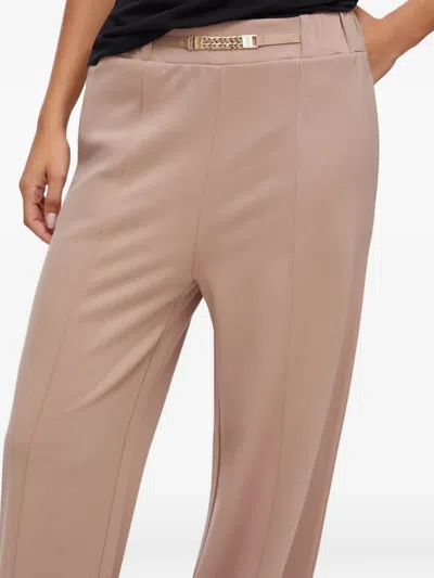 Liu •jo Chain-detail Knitted Trousers In Brown