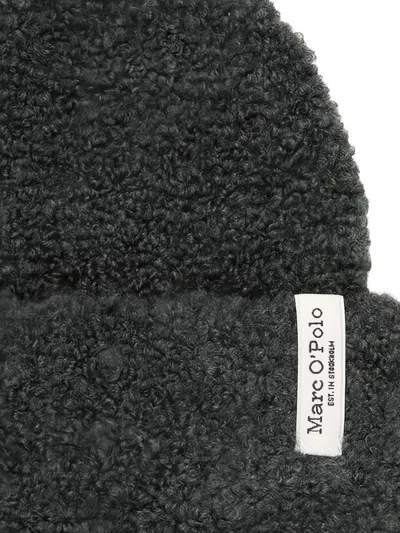 Marc O'polo Logo-patch Beanie Hat In Gray