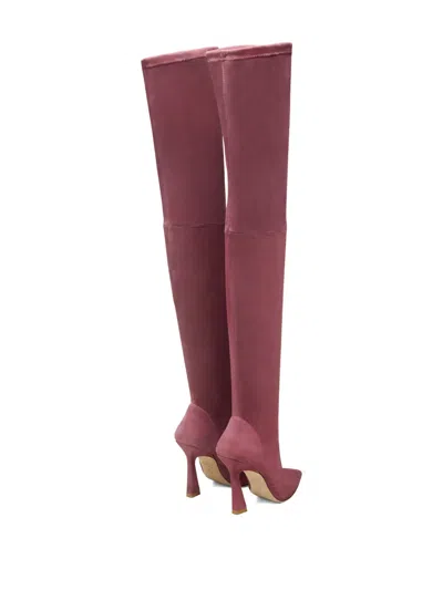 Stuart Weitzman Ultravinnie Pointed-toe Over-the-knee Boots In Pink