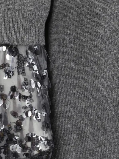 Brunello Cucinelli Sequin-embellished High-neck Mini Dress In Brown