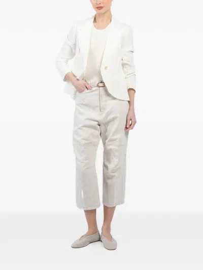 Forme D'expression Peplum Single-breasted Jacket In White