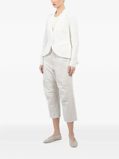 Forme D'expression Peplum Single-breasted Jacket In White