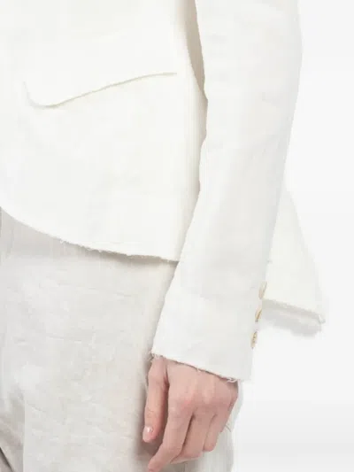 Forme D'expression Peplum Single-breasted Jacket In White