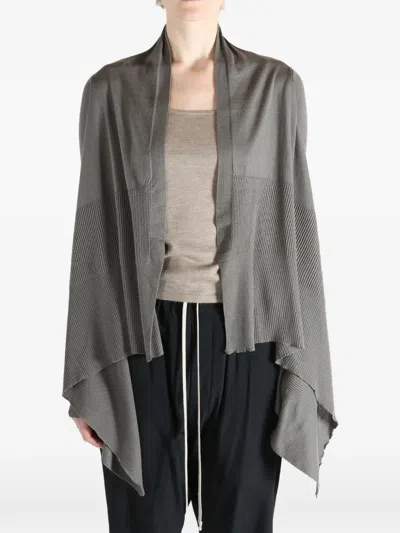 Rick Owens Long-sleeve Open-front Cardigan In Gray