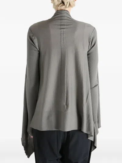 Rick Owens Long-sleeve Open-front Cardigan In Gray
