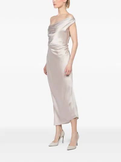 The Sei Asymmetric Midi Dress In Neutral