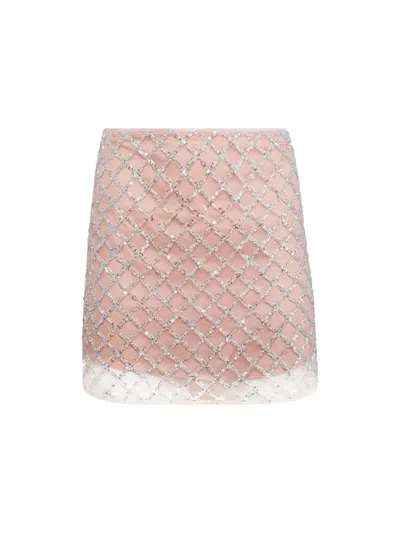 Fleur Du Mal Embellished Mini Skirt In Pink