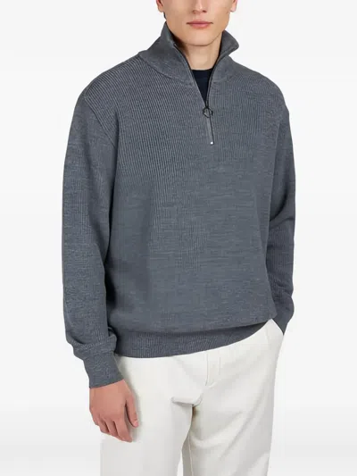 Paul & Shark Half-zip Sweater In Gray