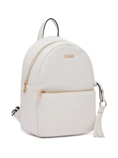Liu •jo Medium Logo-lettering Backpack In White