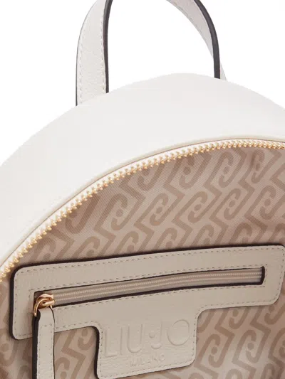 Liu •jo Medium Logo-lettering Backpack In White