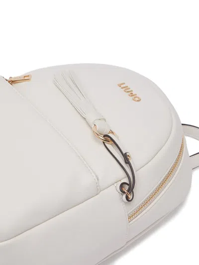 Liu •jo Medium Logo-lettering Backpack In White