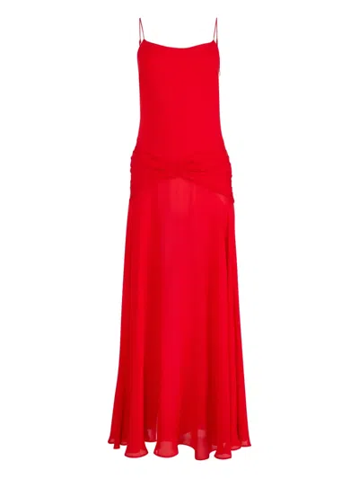 Fleur Du Mal Nina Maxi Dress In Red