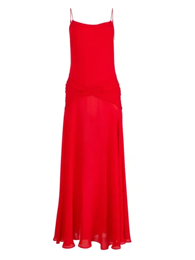 Fleur Du Mal Nina Maxi Dress In Red