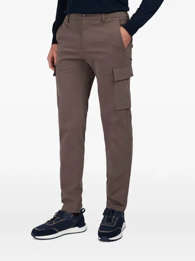 Paul & Shark Button-fastening Cargo Trousers In Brown