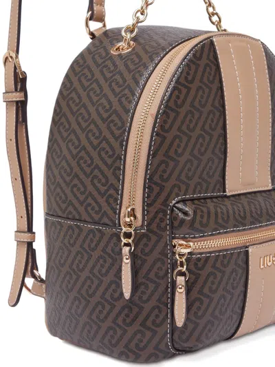 Liu •jo Monogram-pattern Backpack In Brown