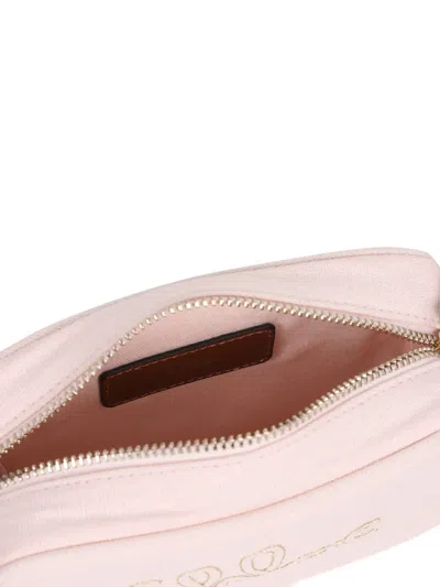 Chloé Kids Logo Canvas Shoulder Bag In Pink