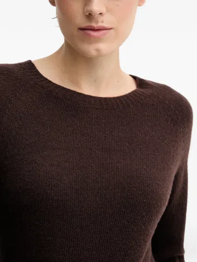 Sandro Ferrone Ribbed Long-sleeve Sweater In Brown