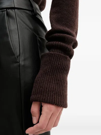 Sandro Ferrone Ribbed Long-sleeve Sweater In Brown