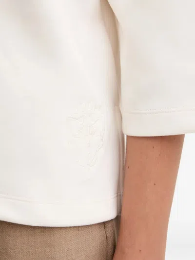 Joop Zip Embroidered Blouse In Neutral