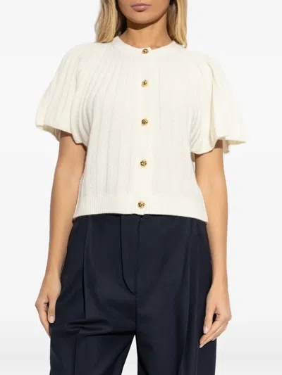 Frame Buttoned Cardigan In White