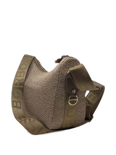 Borbonese Luna Patterned Shoulder Bag In Brown
