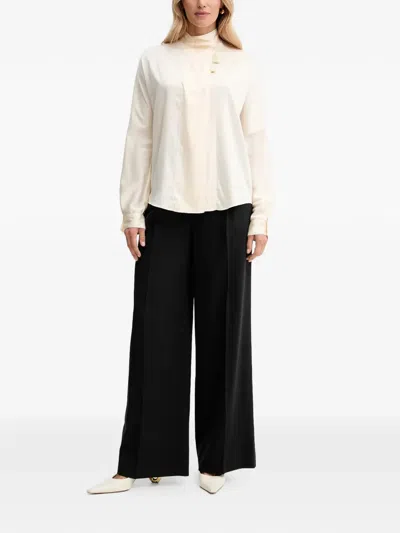 Forte Forte Tassel Mock-neck Blouse In White