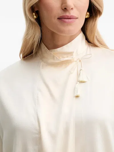 Forte Forte Tassel Mock-neck Blouse In White