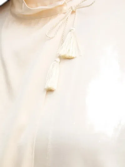 Forte Forte Tassel Mock-neck Blouse In White