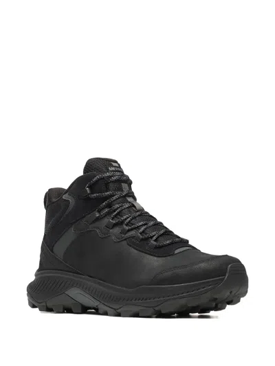 Merrell Lace-up Panelled Boots In Black
