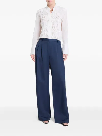 Twp Ruffled Patti Blouse In White