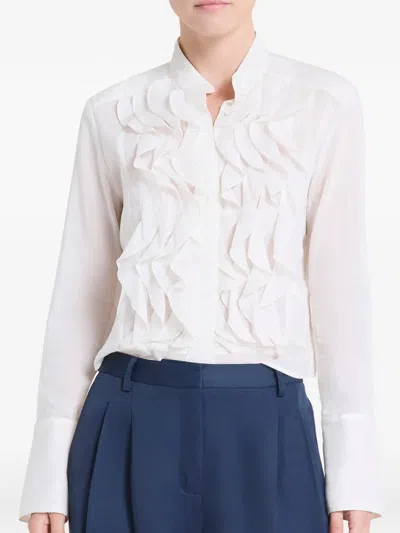 Twp Ruffled Patti Blouse In White