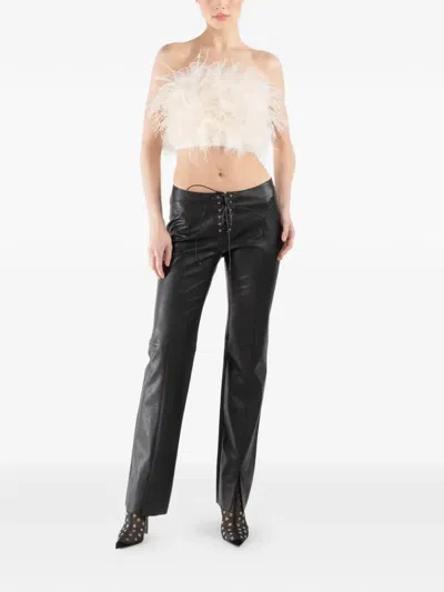 Lapointe Feather Strapless Top In Neutral