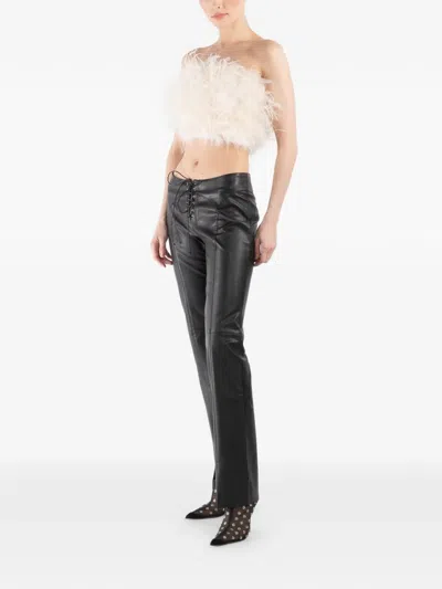 Lapointe Feather Strapless Top In Neutral