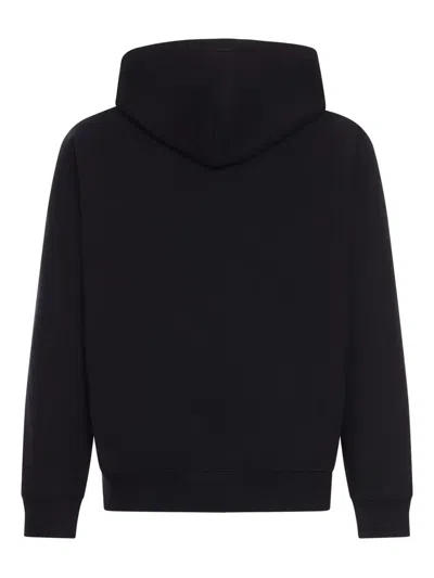 Gucci Men Black Sweatshirt With Hood With Drawstring And Front Logo In Cotton Man In Black