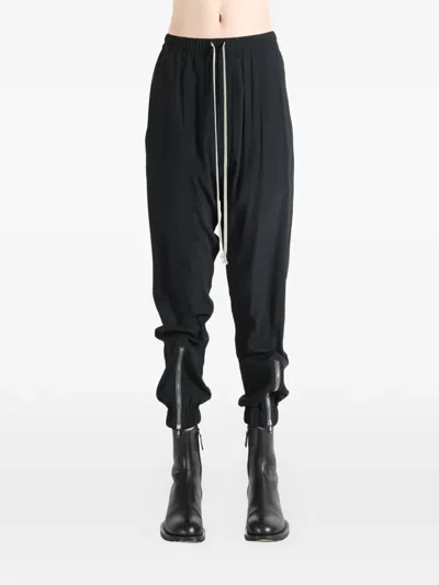 Rick Owens Tecuatl Drawstring Track Pants In Black