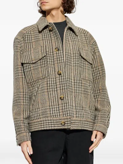 Isabel Marant Folco Checked Flap-pocket Jacket In Brown
