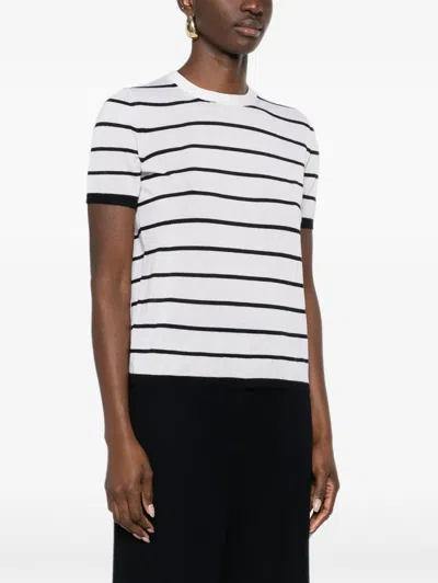 Max Mara Striped T-shirt In White