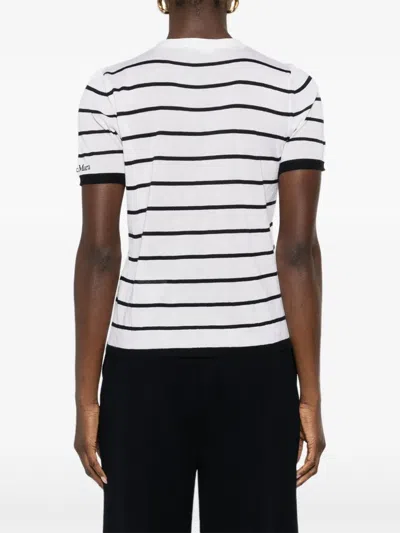 Max Mara Striped T-shirt In White