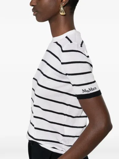 Max Mara Striped T-shirt In White