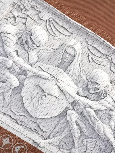 Thug Club Devil Peace Back-patch Hoodie In Brown