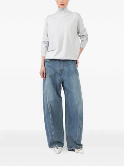 Tibi Roll-neck Sweater In Gray