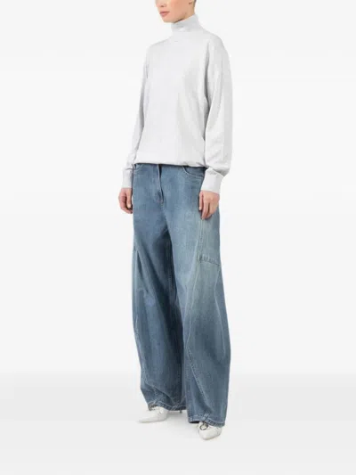 Tibi Roll-neck Sweater In Gray
