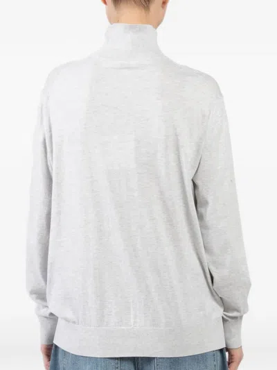 Tibi Roll-neck Sweater In Gray