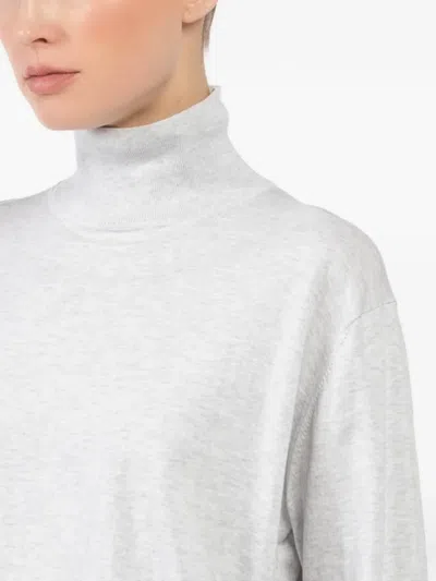 Tibi Roll-neck Sweater In Gray