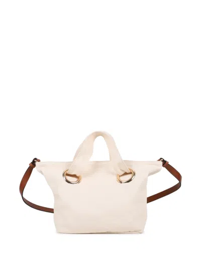 Chloé Kids Logo Embroidered Tote Bag In White
