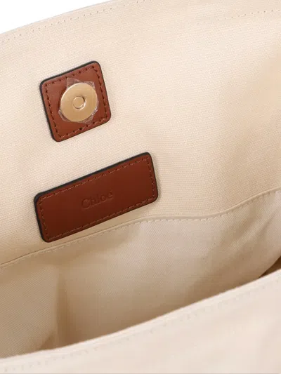 Chloé Kids Logo Embroidered Tote Bag In White